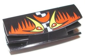 Vehicle, Grille 1 x 4 with 2 Pins with Flames and Eyes Pattern