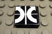 Tile 2 x 2 with White Crossed Lines and Arrows Curved Counterclockwise, Clockwise Pattern &#40;Sticker&#41; - Set 8094