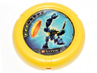 Throwing Disk with Throwbot Scuba / Slizer Sub 3 Pips, LEGO Technic Logo, and Robot Throwing Disk Pattern