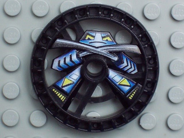 Technic, Disk 5 x 5 - RoboRider Talisman Wheel, Ninja Mold with Robot Pattern