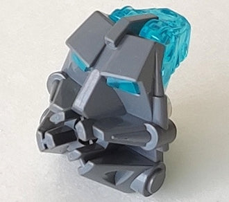 Bionicle Head Connector Block 3 x 4 x 1 2/3 with Trans-Light Blue Eye / Brain Stalk &#40;32553 / 32554&#41;