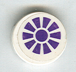 Tile, Round 2 x 2 with Dark Purple Fan / Radiating Sun Pattern &#40;Sticker&#41; - Set 7706