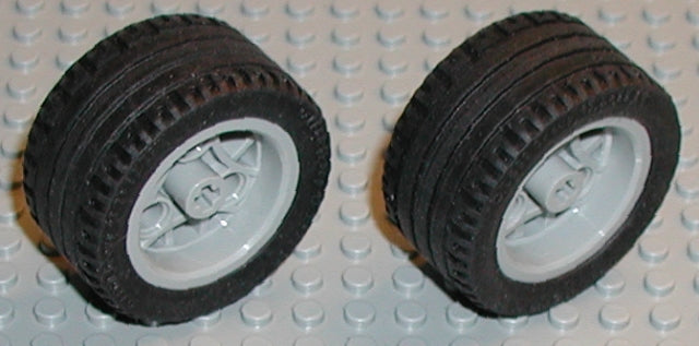 Wheel 30.4mm D. x 20mm with 3 Pin Holes with Black Tire 43.2 x 22 ZR &#40;44292 / 44309&#41;