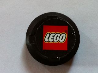 Sports Hockey Puck, Large with LEGO Logo Pattern &#40;Sticker&#41; - Sets 3540 / 3541 / 3542 / 3543 / 3544 / 3545