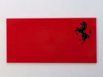 Tile 8 x 16 with Bottom Tubes on Edges with Black Horse Ferrari Logo Pattern Model Left Side &#40;Sticker&#41; - Set 8654