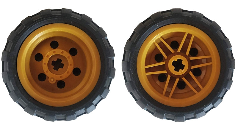 Wheel 30.4mm D. x 20mm with No Pin Holes and Reinforced Rim with Black Tire 43.2mm D. x 26mm Balloon Small &#40;56145 / 61481&#41;