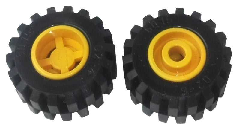 Wheel 11mm D. x 12mm, Hole Round for Wheels Holder Pin with Black Tire 21mm D. x 12mm - Offset Tread Small Wide &#40;6014a / 6015&#41;