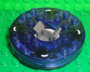 Turntable 6 x 6 x 1 1/3 Round Base with Trans-Purple Top and Black and White Pattern &#40;Ninjago Spinner&#41;