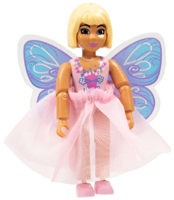 Belville Female, Child Girl &#40;Cherrie Blossom&#41; - Pink Sleeveless Top with Flowers Pattern, Light Yellow Hair, Pink Shoes, Skirt with Wings