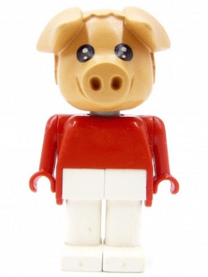 Fabuland Pig - Pierre Pig, White Legs, Red Top &#40;Tuba Player&#41;