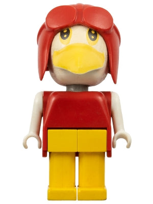 Fabuland Bird - Sandy Seagull / Albert Albatross, Red Pilot Helmet, White Head