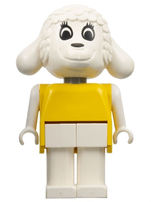 Fabuland Lamb - Lucy Lamb &#40;Nurse&#41;, Yellow Top, White Eyes, Eyelashes Up