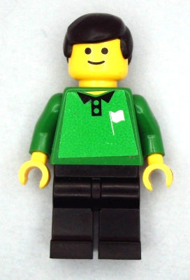 Soccer Referee Green, Line - Black Legs, White Flag Torso Sticker &#40;Shell&#41;